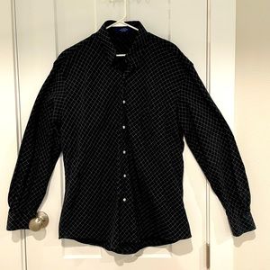 Vintage Alan Flusser Men’s Shirt SZ. L Black And White Hong Kong